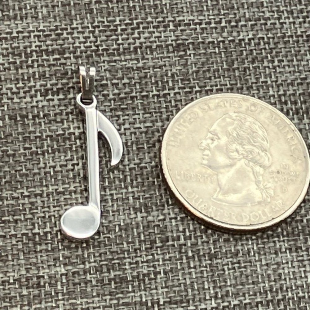 Monet Music Note Pendant Silver Quarter Eighth Note Musician Singer Songwriter